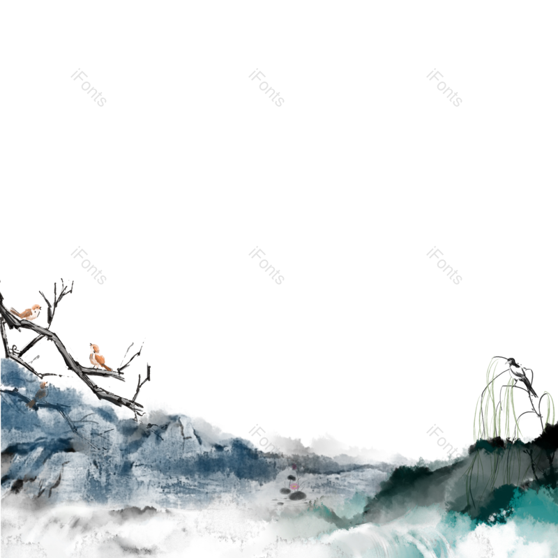 水墨图片,传统元素,简约风PNG,水墨风免抠素材